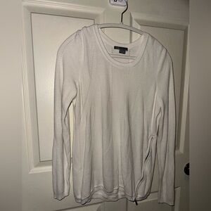 Vince Women's White Crewneck zipper detail Sweater M fall winter contemporary